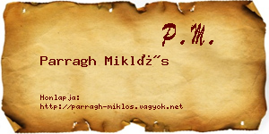 Parragh Miklós névjegykártya
