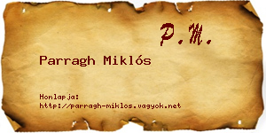 Parragh Miklós névjegykártya