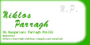 miklos parragh business card